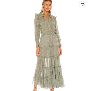 Misa Los Angeles green maxi dress